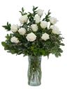 Mazzo di 12 rose bianche